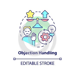 Objection handling concept icon photo