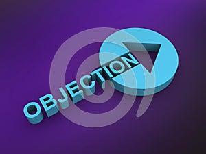objection word on purple photo