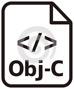 Objective-C icon | Major programming language vector icon illustration