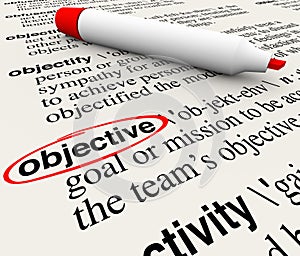 Objective Mission Goal Dictionary Word Definition Circled