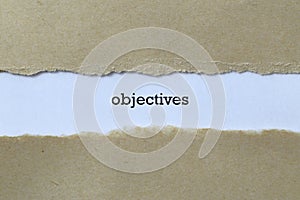 Objectives on white paper