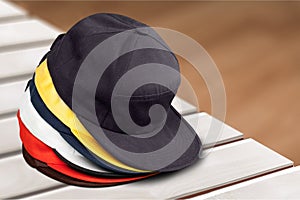 Baseball Caps objects on background