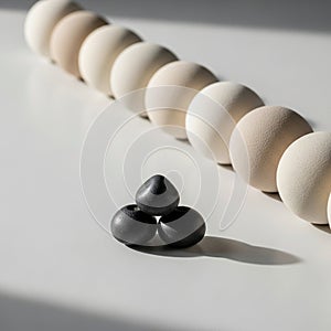 Of the objects creating a minimalist composition with a focus on form