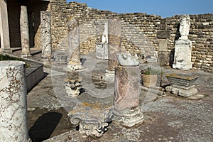 Objects displayed in courtyard at Byrsa