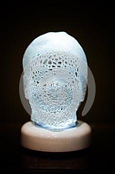 Objects in the form of a head with illumination photopolymer printed 3d printer.