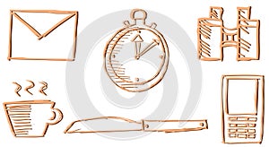 Set of colorful Objects isolated