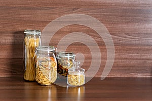 Objects on kitchen table in contemporary apartment