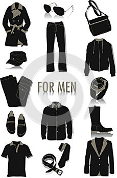 Objects for men silhouettes