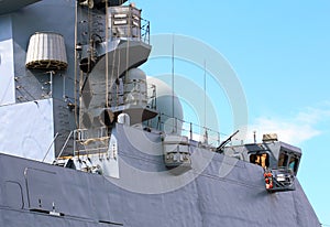 Objects on the nasal upper deck of warship