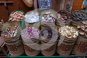 Objects for perfuming rooms and bathrooms for sale in a souk in the Medina in Marrakech