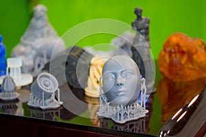 Objects photopolymer printed on a 3d printer.