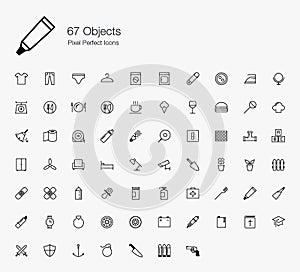  67 objekty perfektní ikony(linka styl)