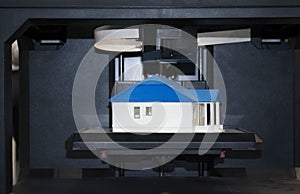 Objects printed by 3d printer. Copy spase.