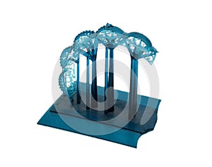 Objects printed by 3d printer Isolated on white background