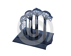 Objects printed by 3d printer Isolated on white background