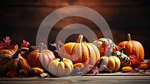 Objects to celebrate Thanksgiving and Halloween