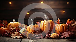 Objects to celebrate Thanksgiving and Halloween