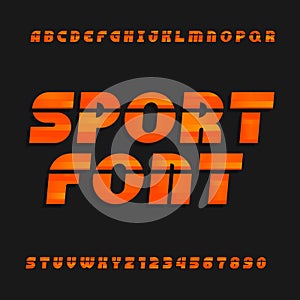 Oblique, alphabet vector font. Sport style typeface for labels, titles, posters or sportswear transfers.