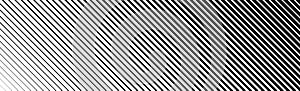 Oblique line halftone gradient texture. Fading diagonal stripe gradation background. Slanted pattern backdrop. Thin to