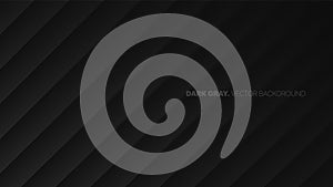 Oblique Lines 3D Vector Blurred Effect Dark Gray Abstract Background