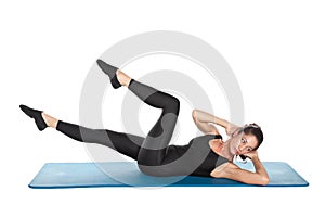 Obliques pilates mixed race trainer