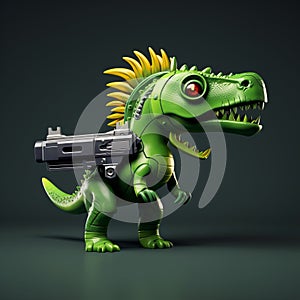 Adorable Cyberpunk Dinosaur Toy With Nerf Gun For Kids