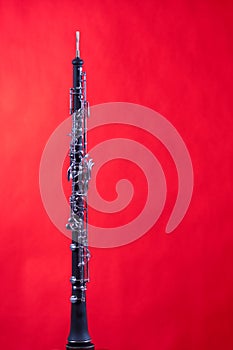 Oboe Isolated On Red