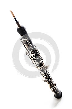 Oboe isolated on white Woodwind instruments