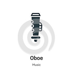 Oboe vector icon on white background. Flat vector oboe icon symbol sign from modern music collection for mobile concept and web