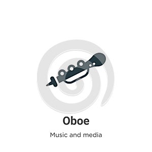 Oboe vector icon on white background. Flat vector oboe icon symbol sign from modern music collection for mobile concept and web