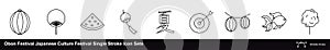 Obon Festival Single Stroke Icon Sets