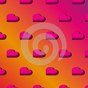 Illustration of pink hearts on a gradient. photo