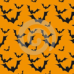 Background illustration of bat motifs, halloween days.Obra de arte e ilustraciÃÂ³n photo