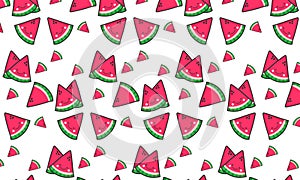 Illustration for summer background of smiling melon slices.Obra de arte e ilustraciÃÂ³n photo