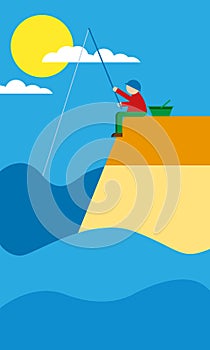 Illustration of a fisherman. photo