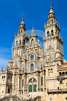 The Obradoiro facade of Cathedral of Santiago de Compostela. Galicia, Spain photo