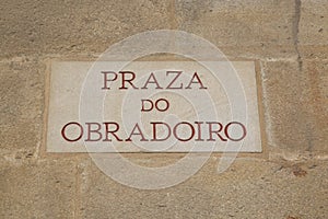 Obradoiro Square Sign, Santiago de Compostela photo