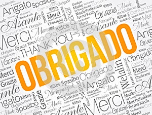 Obrigado (Thank You in Portuguese) Word Cloud