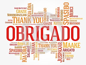 Obrigado (Thank You in Portuguese) Word Cloud