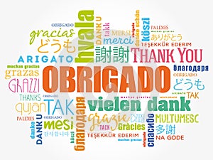 Obrigado (Thank You in Portuguese) Word Cloud