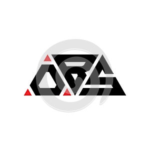 OBS triangle letter logo design with triangle shape. OBS triangle logo design monogram. OBS triangle vector logo template with red