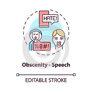 Obscenity speech concept icon