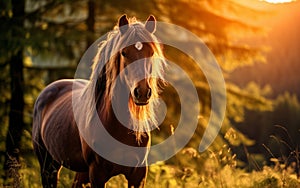 Observant Horse Cautiously Taking in its Surroundings