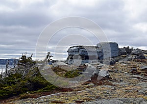 Observation bunker along the Father Troy`s Trail in Newfoundland Canada, near Flatrock