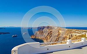 Observation deck above Santorini Caldera Cyclades Greece