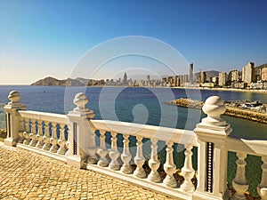 observation deck with balustrades over the bay of Benidorm Spain photo