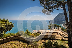 The observation deck Belvedere Tuoro in Capri, Italy