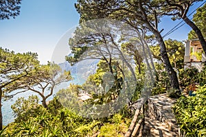 The observation deck Belvedere Tuoro in Capri, Italy