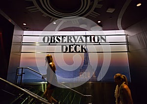 Observation Deck Sign inside the Empire State Building