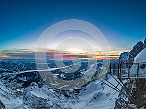 Observation deck Stairway on top of a mountain Hoher Dachstein